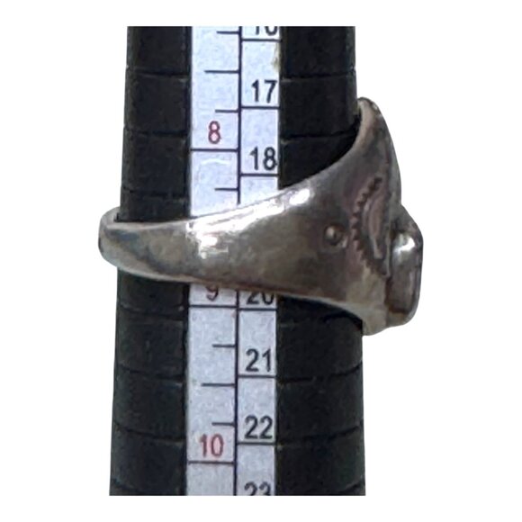 Vintage Sterling Silver Turquoise Ring Native American Navajo Old Pawn Size 9 - Picture 5 of 9